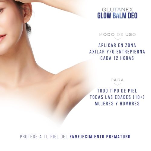 GLUTANEX™ GLOW BALM DEO Bálsamo Aclarante, Calmante y Antioxidante axilar Post Tratamiento con Glutatión, Bisabolol y Aroma hasta por 24hrs (12.5gr.) - Imagen 5