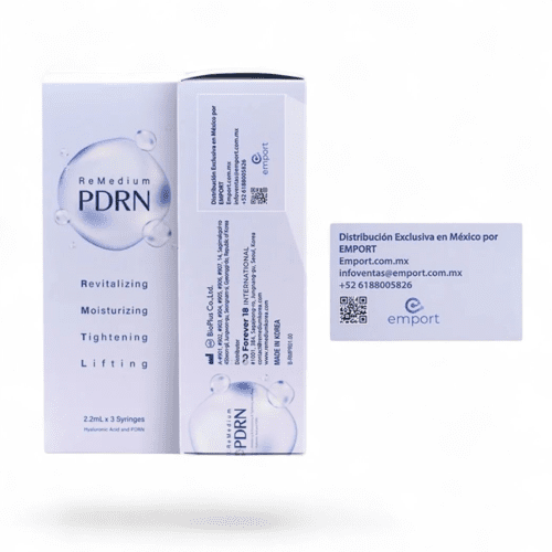 REMEDIUM PDRN™ Solución para Rejuvenecimiento y Regeneración Facial con PDRN de Salmón al 7.5% 165mg., Niacinamida al 2.5% 55mg. y Ácido Hialurónico no reticulado al 2% con 44mg. de alto y bajo peso molecular (Protocolo Completo 3 aplicaciones x 2.2ml.)