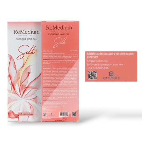 REMEDIUM SILK EXOSOME™ Solución para Crecimiento y Grosor capilar con más de 8 mil millones de Exosomas ADSC con Kopexil, Leontopodium, Tripéptido-1 de Cobre y Biotinoilo, Polipéptido NOG, FGF, SCF (1 aplicación x 2.5ml.)